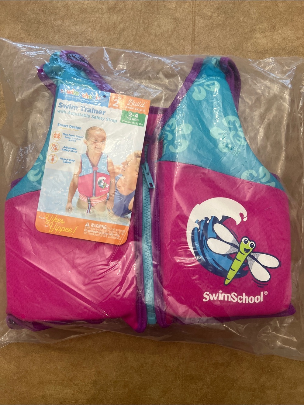 Swim School Swim Trainer Level 2 Pink Blue Toddler Ages 2-4
